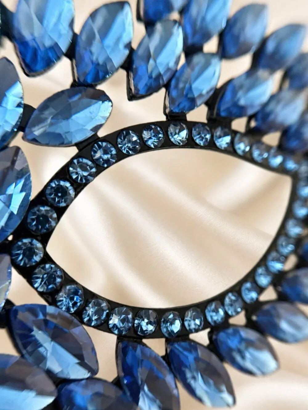Sapphire Rhinestone Eye Mask, Masquerade Ball Accessory, Theater and cosplay